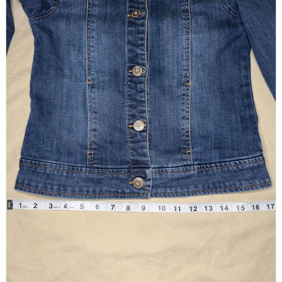 Women’s P.S. by Aéropostale, Embroidered Jean Jacket, 14 Blue - Picture 16 of 16